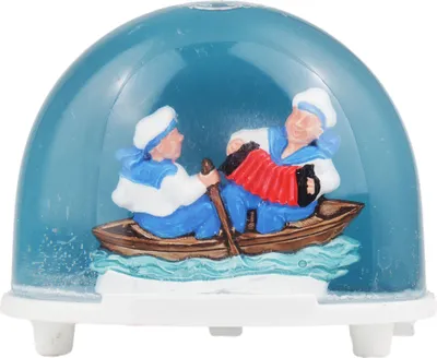 Produktbild von Schneekugel Schüttelkugel Matrosen Seemann Ruderboot Schneegestöber