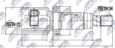 Produktbild von NTY Gelenksatz Antriebswelle Vorne Rechts für FORD FOCUS III Turnier NPW-FR-052