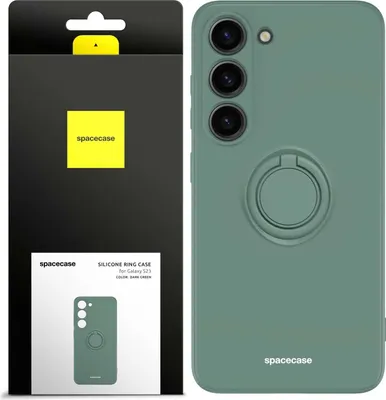 Immagine prodotto di Custodia in silicone SPACECASE Custodia ad anello in silicone per Galaxy S23 verde