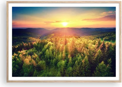 Produktbild von Gerahmtes Poster - Rahmen in heller Eiche - Berge Natur - 100x70 cm - Wand Bild - Wanddeko - Wandbilder - Kunstposter - Wandposter - Bilderrahmen - Bilder - Kunstdruck - Wandbild - P2NAA100x70-3697