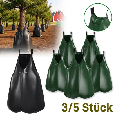 Image de Sac d'arrosage pour arbres ACXIN 75 L, lot de 5 en noir, pour un arrosage adapté aux jeunes plants