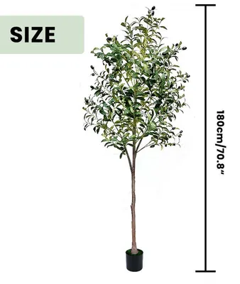 Zdjęcie produktu dla Sztuczne drzewo oliwne – sztuczna roślina – 180 cm – stojąca – bardzo realistyczna – do wnętrz i na zewnątrz – łatwa w pielęgnacji