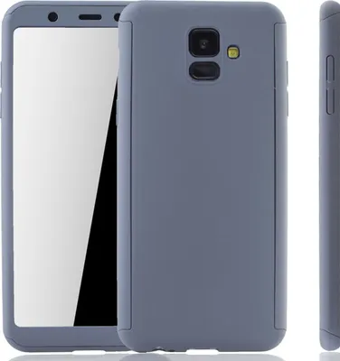 Produktbild von Handyhülle Schutzhülle für Samsung Galaxy A6 (2018) Full Case Cover Displayschutz 360 Grau