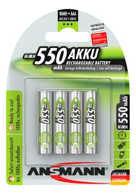 Produktbild von Ansmann NiMH-Akku Micro 550mAh 4er-Blister