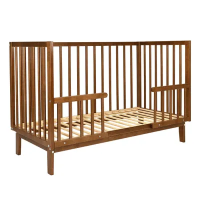 Produktbild von Novi Lauren 60x120 cm mitwachsendes Babybett, Walnuss, höhenverstellbar, umbaubar zum Juniorbett mit Rausfallschutz
