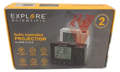 Produktbild von Explore Scientific RDP1001BLK, Digitaler Wecker, Rechteck, Schwarz, F, °C, Deutsch, Niederländisch, Englisch, Französisch, Italienisch, Tasten