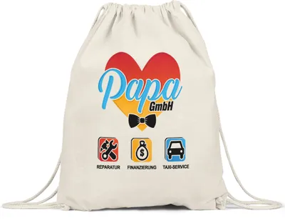 Produktbild von Papa GmbH Turnbeutel Gymsack Reparatur Finanzierung Taxi-Service Lustiges Vatertagsgeschenk