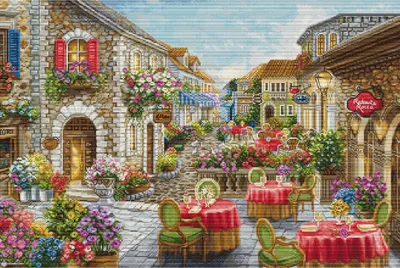 Obrázok produktu pre Súprava na vyšívanie krížikom "Fiori Cafés", 52x35cm