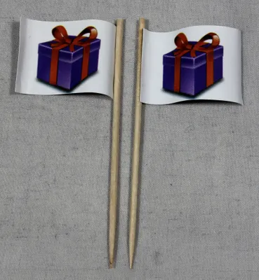 Produktbild von Party-Picker Flagge Geschenk Paket Papierfähnchen in Spitzenqualität 25 Stück Beutel