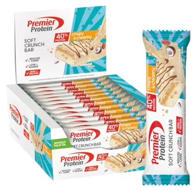 Produktbild von PREMIER PROTEIN 12x40g Energieriegel Soft Crunch Bar 40% Coco Almond