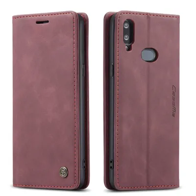 Obrázek produktu pro Galaxy A10S Pouzdro, RetroPolyuretanKožené Pouzdro, Kapsy na Karty, Magnetické Uzavírání, Pouzdro s Funkcí Stojánku pro Samsung Galaxy A10S červené