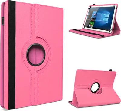 Produktbild von Tablet Hülle für Tabwee T90 / W90 Tasche Schutzhülle Case 360 Grad Drehbar CoverFarbe 360 Uni:Pink