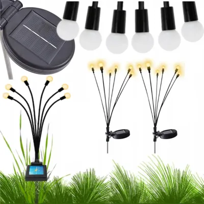 Zdjęcie produktu dla TG71287 LAMPA SOLAR KULECZKI LAMPKI SOLARNE 10 led 2szt OGRODOWA WBIJANA kiwaczki