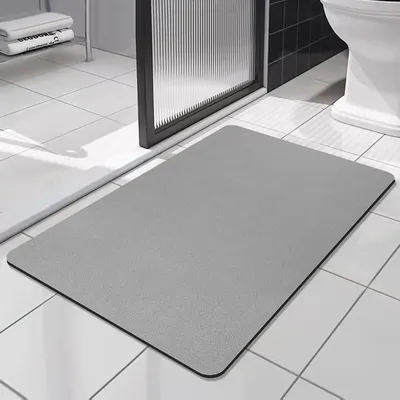 Obrázok produktu pre Kúpeľňová predložka 43x120 cm, sivá, protišmyková, rýchloschnúca, kremelina, do kúpeľne