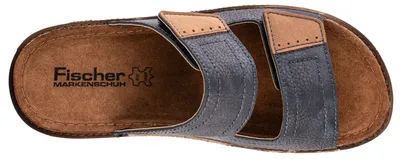 Produktbild von Fischer Herren Pantolette Riemen mit Klett abgesetzte Grifffläche 566662, Größe:45 EU, Farbe:Blau