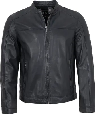 Produktbild von Jilani - Herren Lederjacke Lammnappa anthra / blau : 52