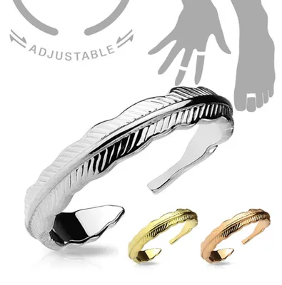 Produktbild von Zehenring / Mid Ring „Feder“ Rose Gold