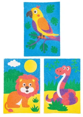 Produktbild von Sandkunst Set Dschungeltiere 8er Bastelset Kinder Malen Weiß Baker Ross