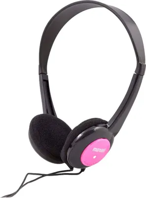 Produktbild von Maxell Kinderkopfhörer / Headset - 3,5-mm-Klinkenstecker - Lautstärkebegrenzer - 30-mm-Treiber - Leichtgewicht - 1,2 m Kabel - Rosa Kunststoff - Bequeme Ohrpolster [52047PK]