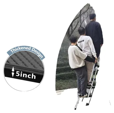 Obrázek produktu pro Skládací žebřík, robustní ocelová konstrukce, 4 stupně, nosnost 150 kg, úsporný design, široké stupně
