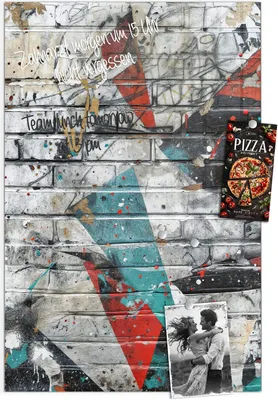 Produktbild von Magnettafel 60x90cm Pinnwand Whiteboard beschreibbar - Graffiti Mauer