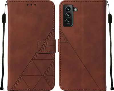 Produktbild von Galaxy S23 Plus Hülle, Schlank Prägung Flip Leder Kartenfächer Schutzhülle mit Ständer für Samsung Galaxy S23 Plus Braun