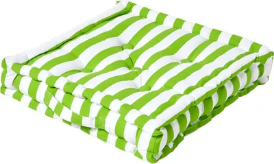 Obrázek produktu pro HOMESCAPES Sedací polštář šířka pruhy zelená 50 x 50 x 10 cm