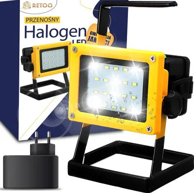 Zdjęcie produktu dla Halogen Led Roboczy Budowlany Akumulatorowy 30W Przenośny Mocny Jasny Kabel