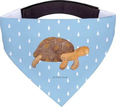 Produktbild von Mr. & Mrs. Panda Halstuch Hund Schildkröte Marschieren - Blau Pastell - Geschenk, Meer, Hundehalstuch, Hunde-Halstuch, Neustart, Hunde, Abenteuer, Schildkröten, Tuch