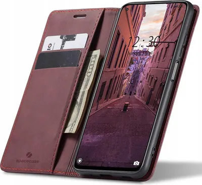 Obrázek produktu pro Pouzdro s klopou na telefon SPACECASE Wallet pro Xiaomi Mi 10T/10T Pro Červená