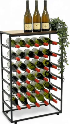Image de DanDiBo Casier à vin Métal Noir Debout 30 bouteilles 96605 Casier à bouteilles Porte-bouteilles de vin