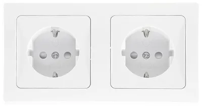 Produktbild von DELPHI Set 2 Steckdo.+ 2-fach Rahmen 250V/ 16A Steckanschluss weiß
