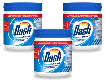 Produktbild von 3 x Dash Diamond Bright Vlekverwijderaar-Pulver für weiße Wäsche 500 g - Vorteilspackung - 3 Stücke