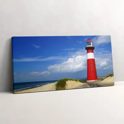 Produktbild von Leuchtturm – Leinwandbild Wandbild – 100x50 cm – Leinwandbilder – Wandbilder – Schlafzimmer – Flur