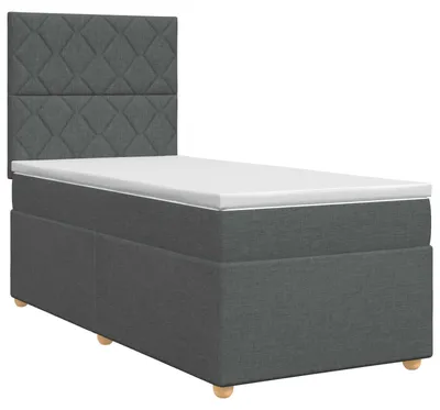 Obrázek produktu pro vidaXL Skříňová postel s matrací tmavě šedá 80 x 200 cm látka