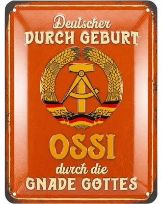 Produktbild von LANOLU Retro Blechschild Ossi durch die Gnade Gottes 15x20cm