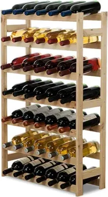 Produktbild von Weinregal PINOTWINE | HxBxT 102x63x25cm | 42 Flaschen | Massives Kiefernholz | Natur unbehandelt