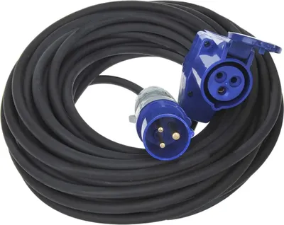 Productafbeelding van CEE verlengkabel 10 meter met CEE hoekconnector + Schuko stekkerdoos, 3x1,5mm²