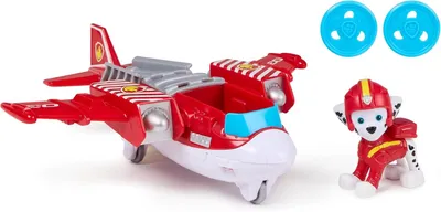 Image de PAW Patrol - Sauvetage aérien - Avion de sauvetage de Marshall avec figurine - Lanceur de projectiles et 2 projectiles