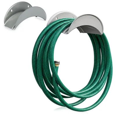 Produktbild von com-four® 2x Gartenschlauch-Halterung, pulverbeschichteter Wandhalter