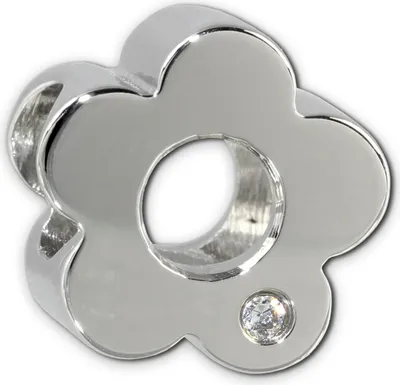 Image de Amello Beads Fleur acier inoxydable Beads acier argent Femmes AMZ059W