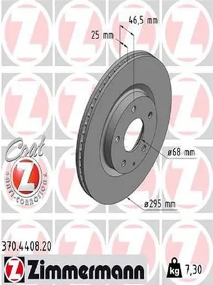 Produktbild von 2x ZIMMERMANN Bremsscheibe 370.4408.20 für MAZDA 3 Schrägheck (BP) CX-30 (DM)