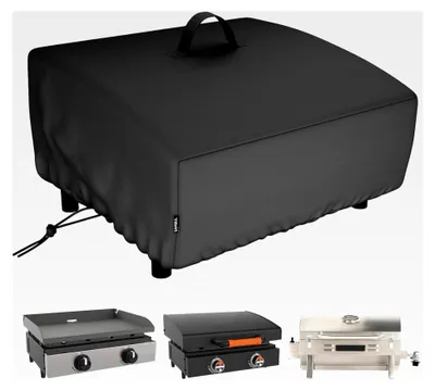 Produktbild von Tragbare Grillplattenabdeckung für Blackstone und Pit Boss 2-Brenner Tischgrillplatte, 420D Tischgrillabdeckung für Royal Gourmet und GasOne 3-Brenner Flachgrill