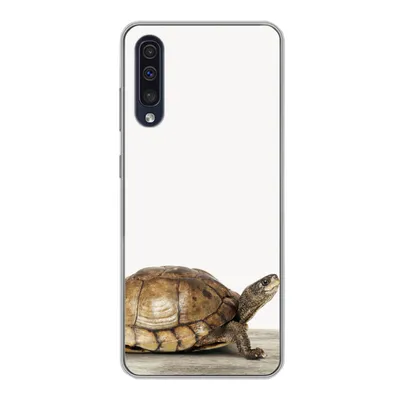 Produktbild von MuchoWow® Handyhülle Schutzhülle Hülle für Samsung Galaxy A30s Schildkröte - Junge - Tiere - Kinder - Mädchen Silikon Softcase Handy Hülle - Karteninhaber