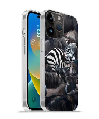 Produktbild von MuchoWow® Handyhülle Schutzhülle Hülle für Apple iPhone 14 Pro Max Zebra - Büffel - Braun Silikon Softcase Handy Hülle - Hardcover