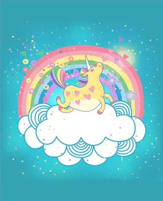 Produktbild von Wallario Magnet für Kühlschrank / Geschirrspüler, magnetisch haftende Folie - 60 x 80 cm, Motiv: Lustiges Einhorn auf einer Wolke vor Regenbogen