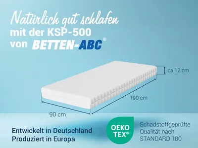 Produktbild von Matratze KSP-500 - Das Original - 7-Zonen- Kaltschaummatratze mit waschbaren Klimafaserbezug, Größe: 90x190, Härtegrad: H3 - Höhe 12cm