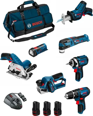 Immagine prodotto di BOSCH Kit BMKB7-28ED3 (GSB 12V-15+GDR 12V-105+GKS 12V-26+GOP 12V-28+GSA 12V-14+GLI 12V-80+GHO 12V-20 +3x2.0Ah +GAL1230CV +HDBAG)