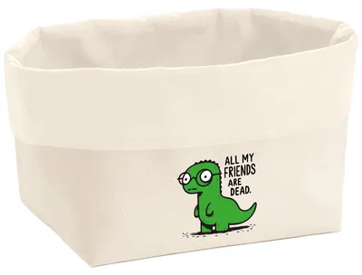 Produktbild von Huuraa Organizer All friends are dead T-Rex 3 Liter Medium Canvas Baumwolle Utensilo Geschenkidee