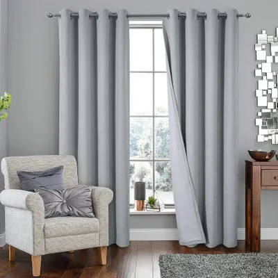Thermovorhang 2er-Set 138x275 cm silber blickdicht isolierend